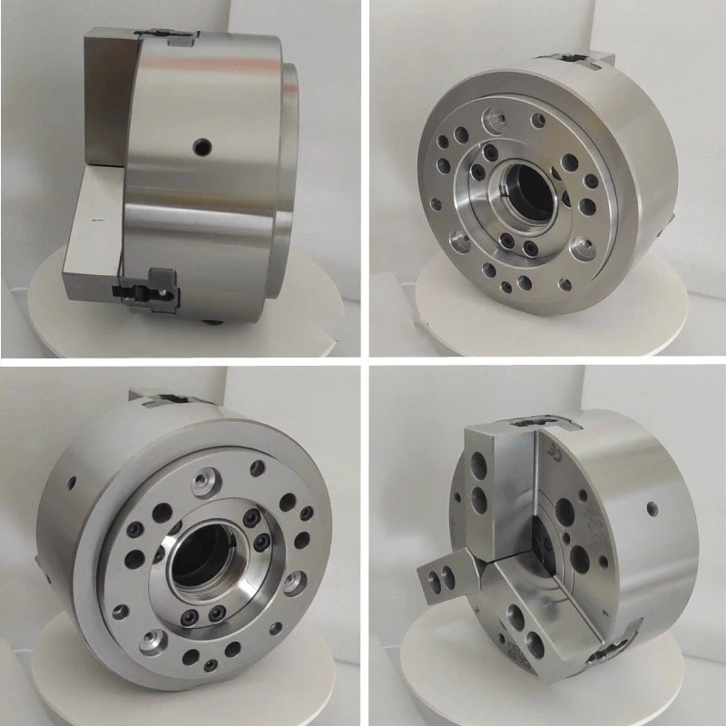 Alta precisión de 3 mordazas hidráulicas de 10 pulgadas de alta velocidad de alimentación hueco Chuck Chuck Collar Conos de torno