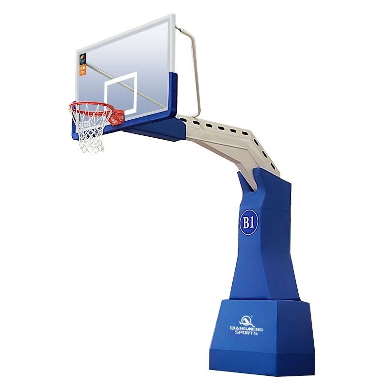 FIBA Professional Basketball Hoops al aire libre Baloncesto Hoop vidrio templado en el suelo Saltos de baloncesto