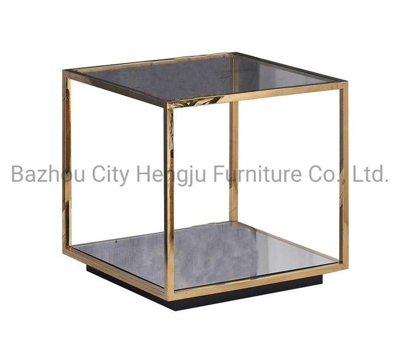 Wohnzimmer Möbel Sets Marmor Couchtisch Edelstahl Rund Beistelltisch Luxus moderner Beistelltisch zum Verkauf Hochzeitstisch Sofa Tisch Golden
