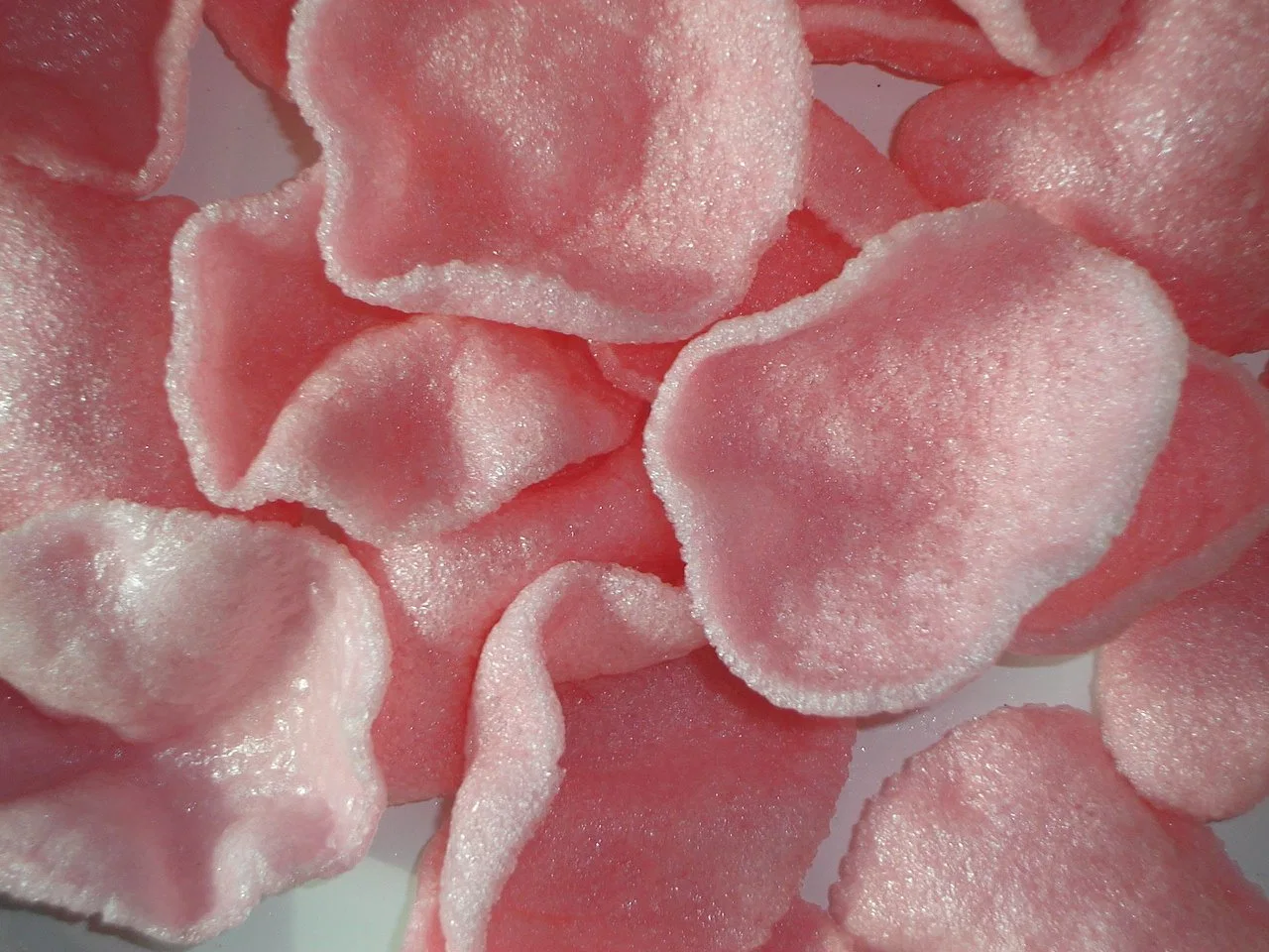 White and Red Prawn Crackers Seafood Snack