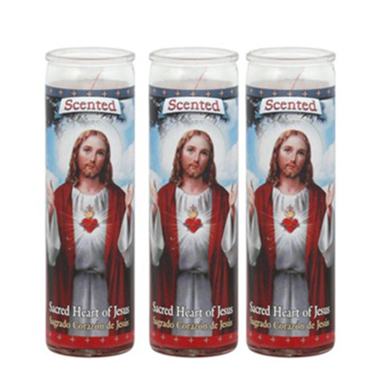 Wholesale Long Burning Glass Jar 7 Day Church Religious Candles