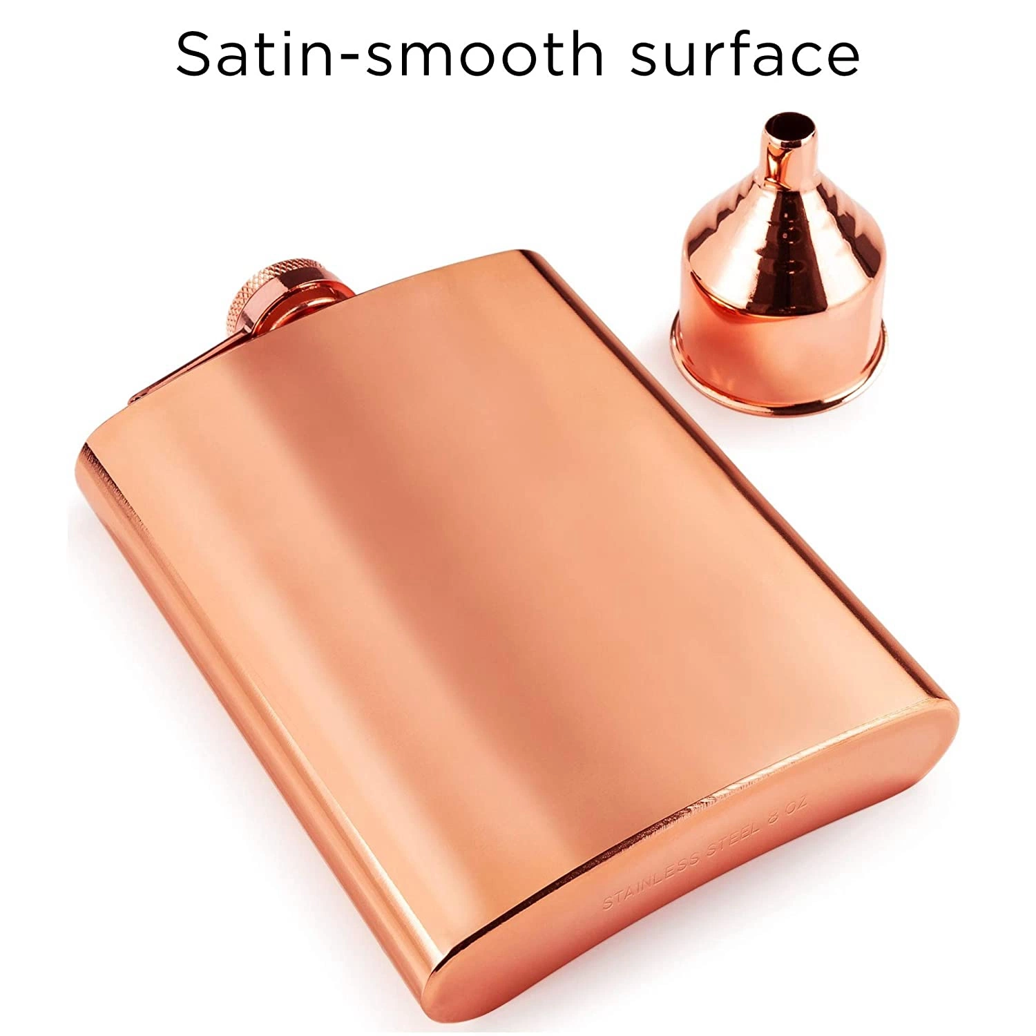 8 Oz Gold Copper Stainless Steel Hip Flask