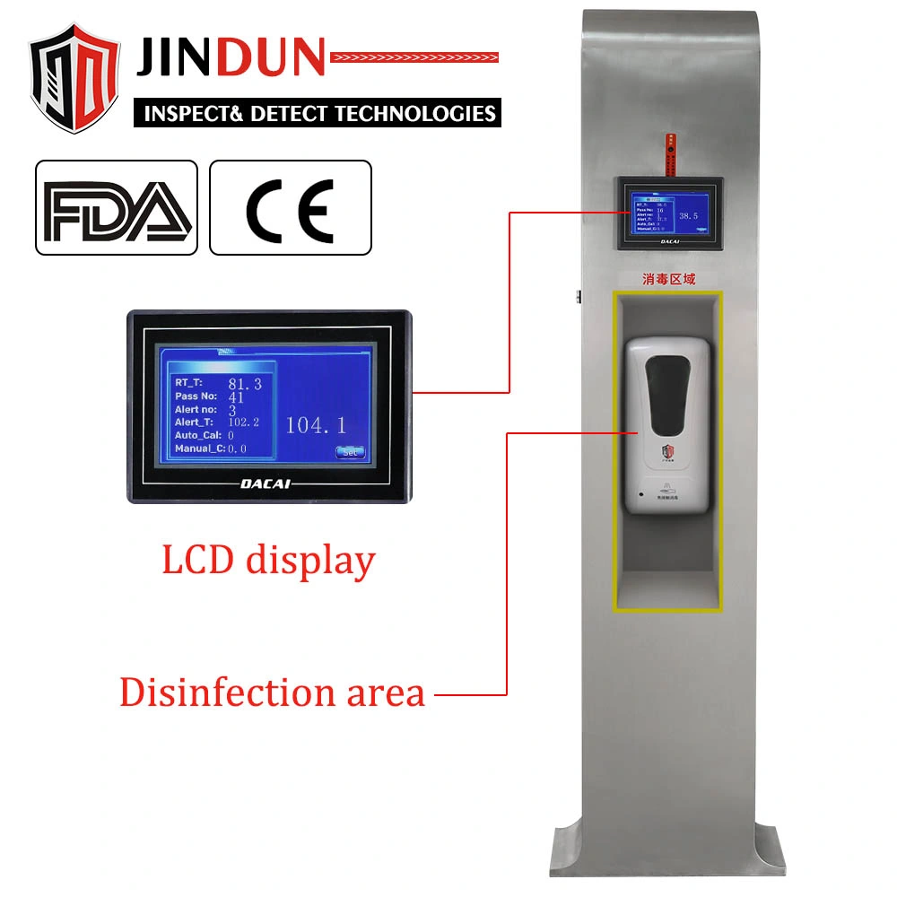 Desinfectante de infrarrojos de stand-up control digital de temperatura sin contacto termómetro por infrarrojos