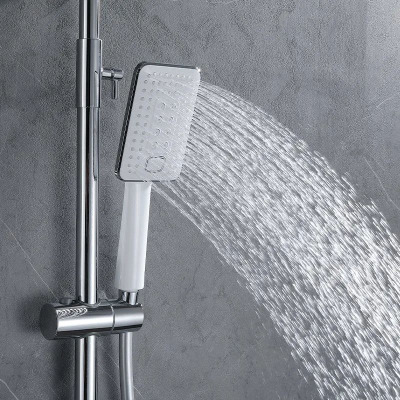 European Style Chrome Bathroom Dual Function Rainfull Wall Mounted Mixer Set Thermostatic Shower