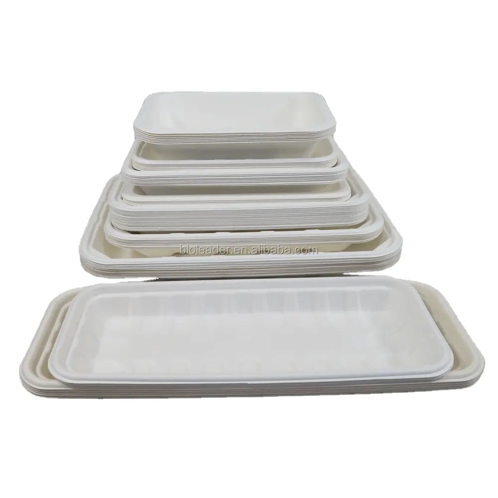 Biodegradable Compostable Disposable Sugarcane Bagasse 6/7/9/10 Inch Dining Restaurant Plates Set Dinnerware