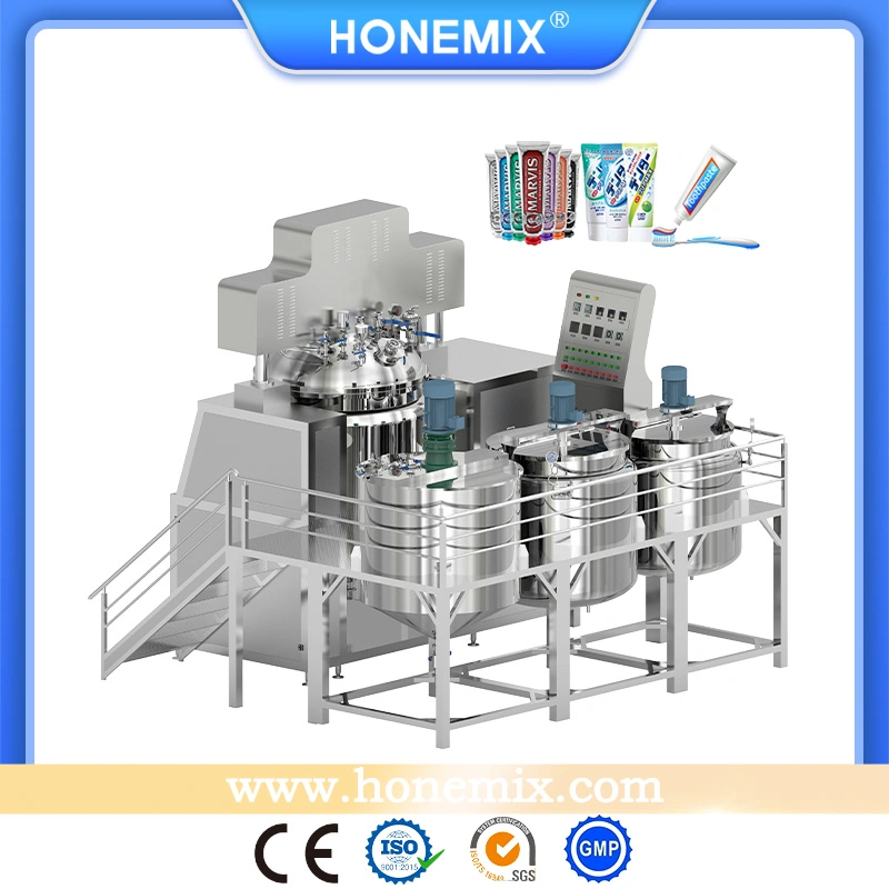 Afinar la maquinaria Cosemtic Crema de pasta de dientes automático de la línea de producción de pasta de dientes haciendo/productor/mezcla/Mezclador/máquina de dispersión