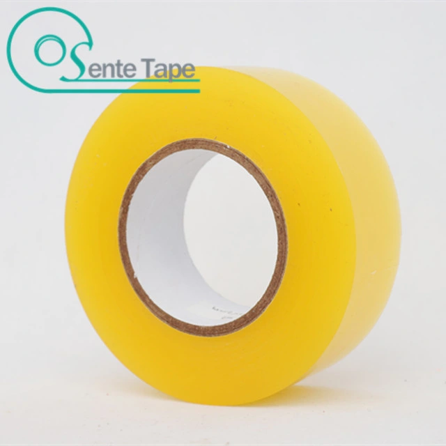 Strong Adhesive Clear Yellowish Brown Color Customized Logo Printed BOPP Jumbo Roll Pirce Packing Gum Tape Jumbo Roll Tape