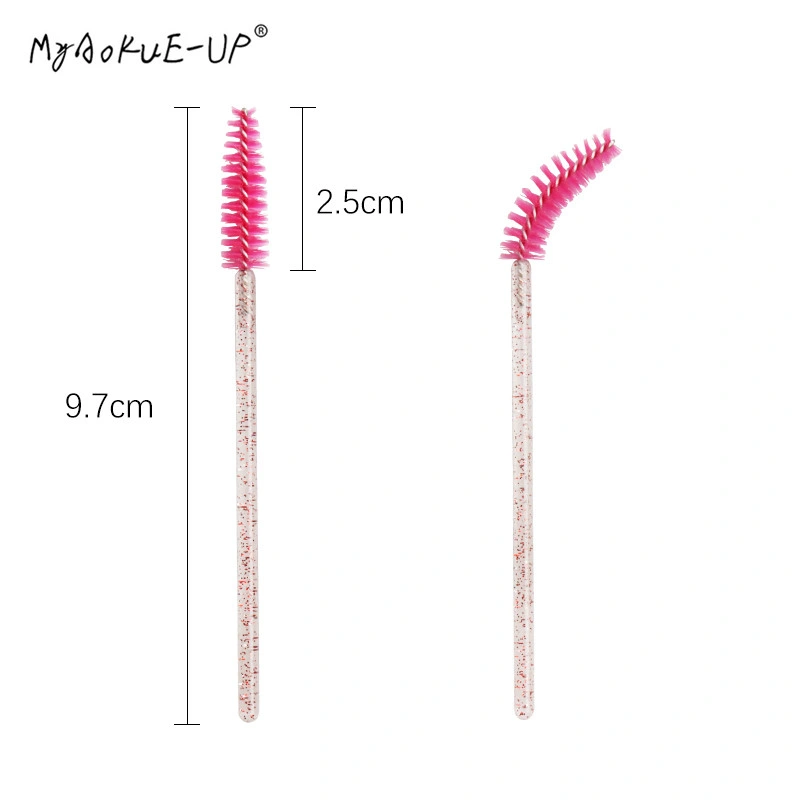 50 PCS Cosmetic Eyelash Brush Crystal Mascara Wands Applicator Diamond Eyelashes Brushes