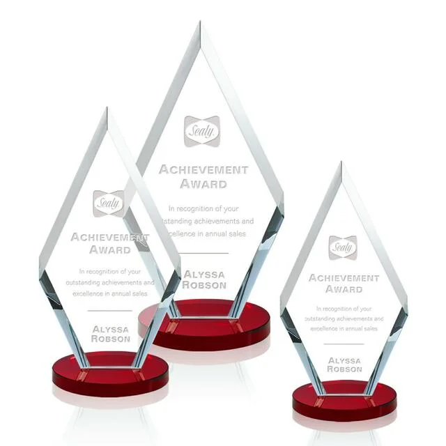 Wave Crystal Trophy Crystal Awards Personalized UV Printing