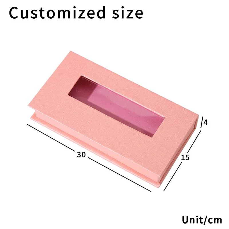 Unique Design Green Purple Empty Eyelash Paper Packaging Custom Lash Nail Storage Gift Box with Window