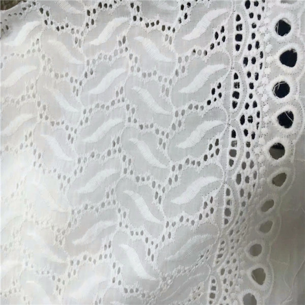 100% Good Quality Newest Style Cotton Embroidery Lace Fabric for Garments/Home Textile