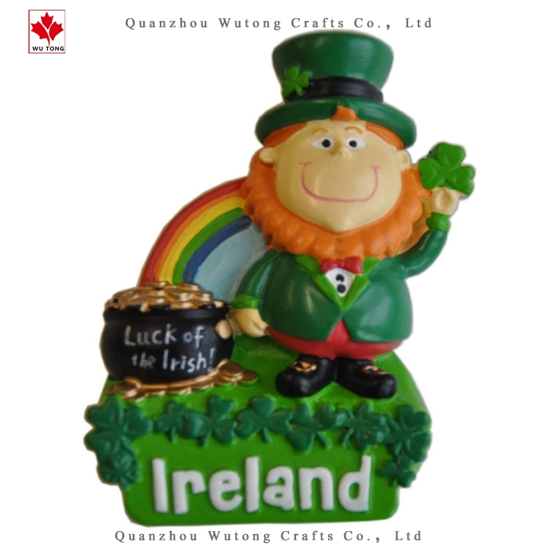 Resin Souvenir Magnet Ireland Feature Cute Figurines Design Resin Fridge Magnet