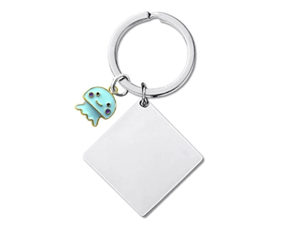 Metal Key Chain New Square Accessory Blank Material Holiday Gift Metal Engraving