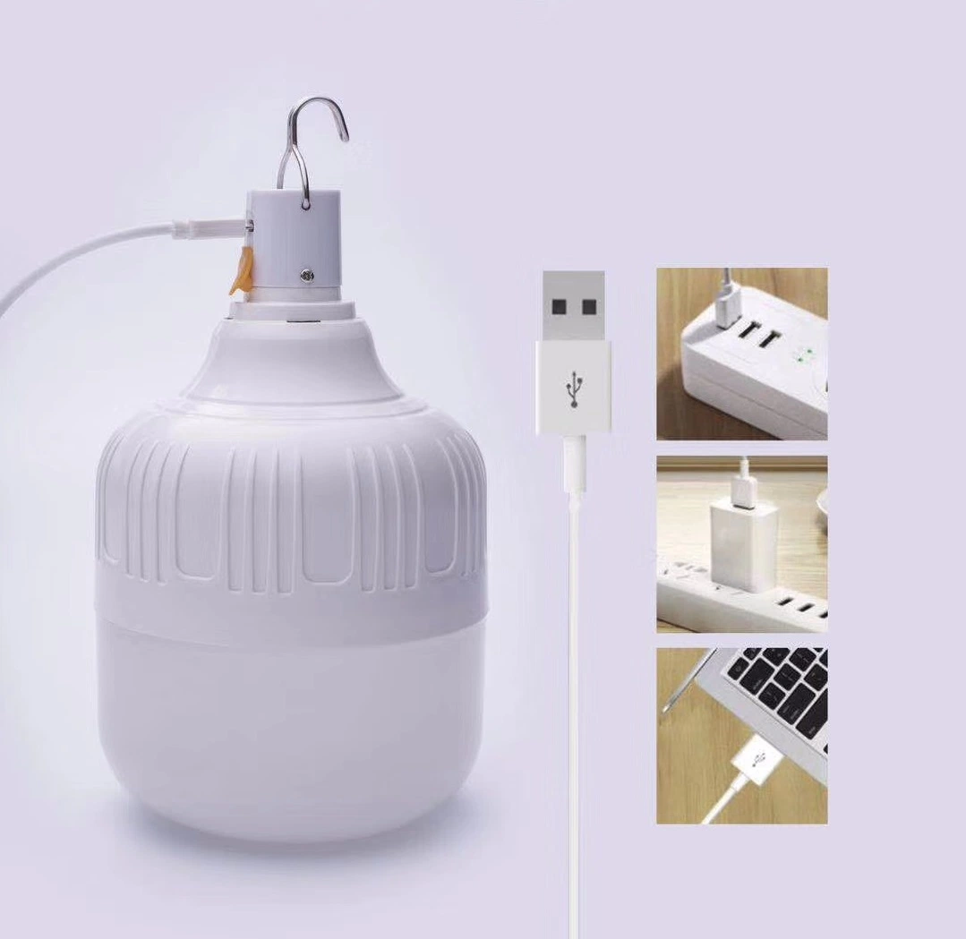 El LED de carga USB de alta potencia Lámpara de luz de emergencia exterior impermeable DC LED Bombilla de luz de acampada