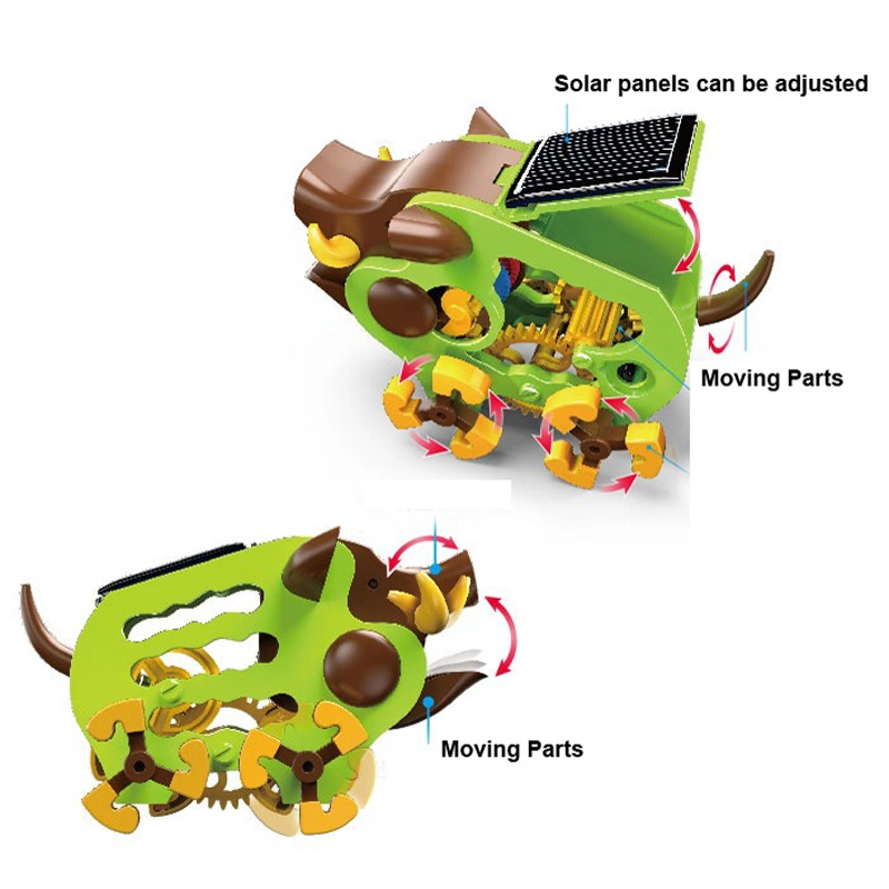 Self-Assembly Plastic Stem Educational Juguete Solar Power Toys Robot Wild Boar DIY Kits Solar Robot Children Science Education