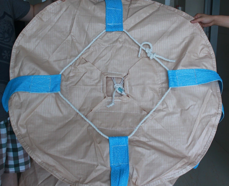 FIBC Manufacturer Bulk Bag Top Skirt Korea Japan Jumbo Bag 2 Ton Beige Color Round Big Bag