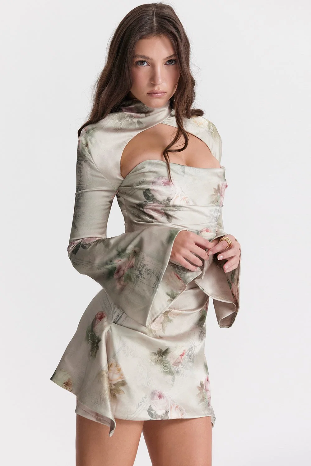 2023 Sexy Bodycon Vintage Floral Draped Corset Dress Wholesale