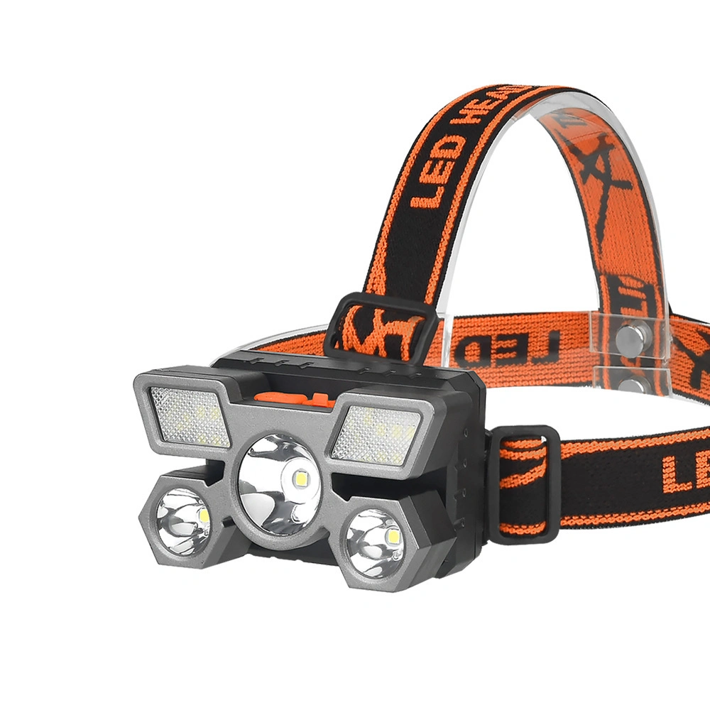 90 Degree Adjustment Night Fishing LED Headlamp 1200mAh Rechargeable Hunting Headlight for Riding Camping