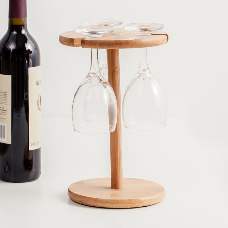 Wine Glass Drying Rack and Bottle Holder, Natural Wood Bamboo Wine Rack