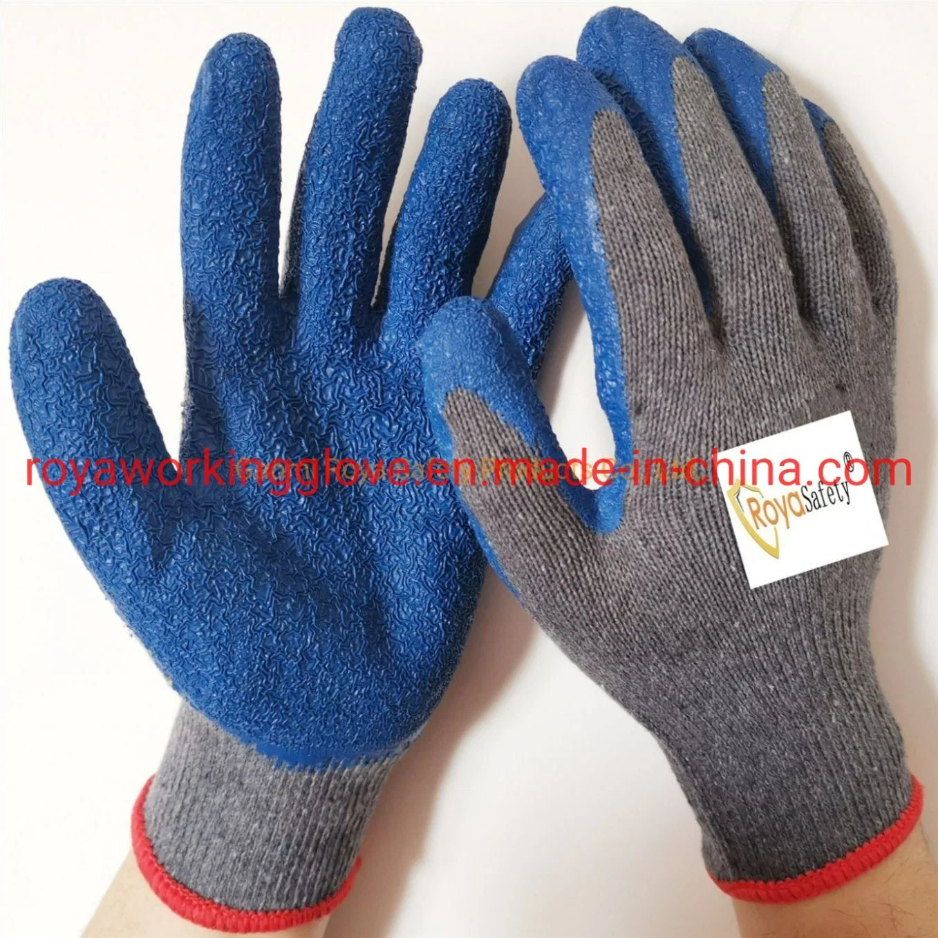 Cotton Latex Coated Gloves Protect Hand Safety Industrial Labor Work Gloves