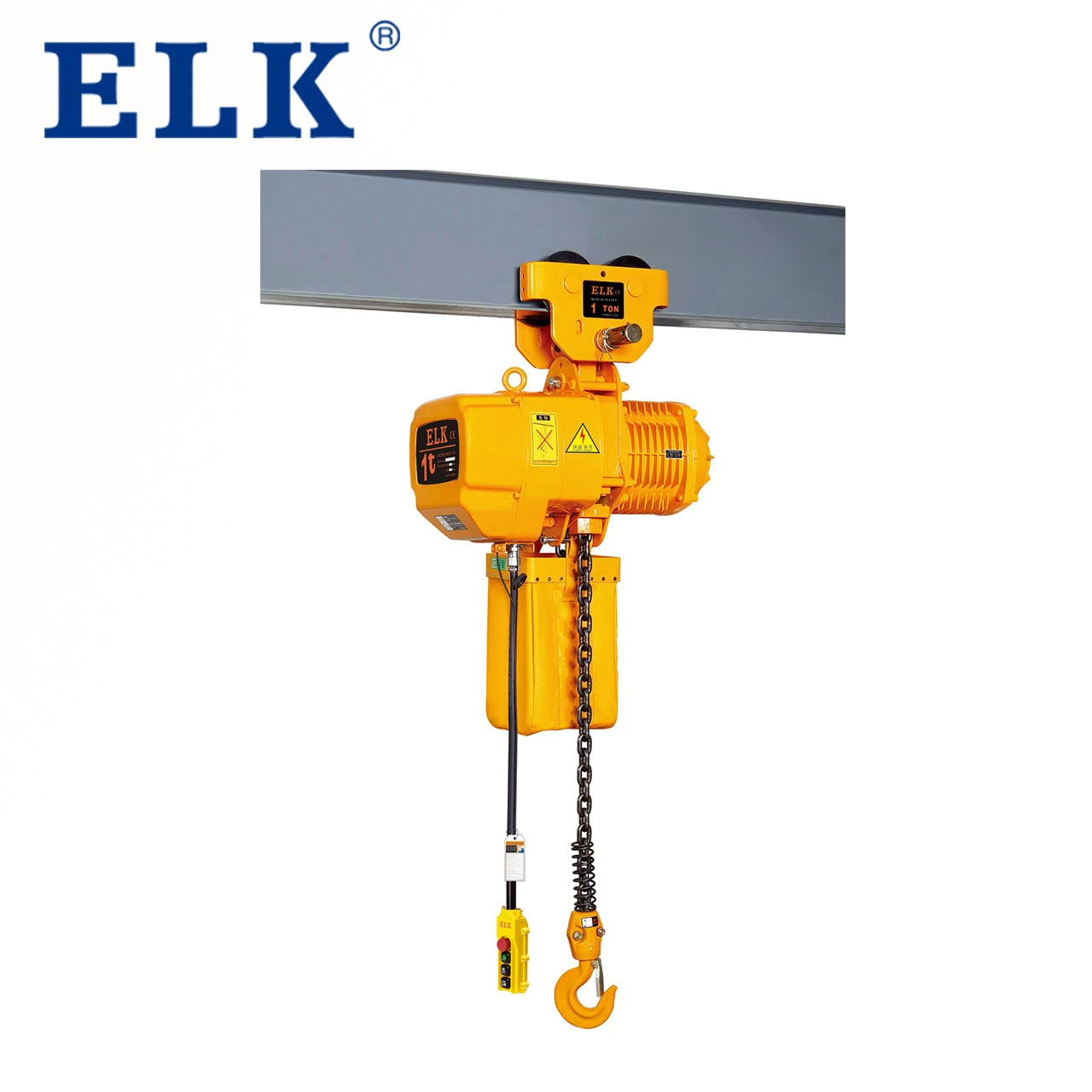 ELK Supply 1 Ton Crane Lifting Equipment Electric Chain Hoist with Hook or Trolley CE Approval