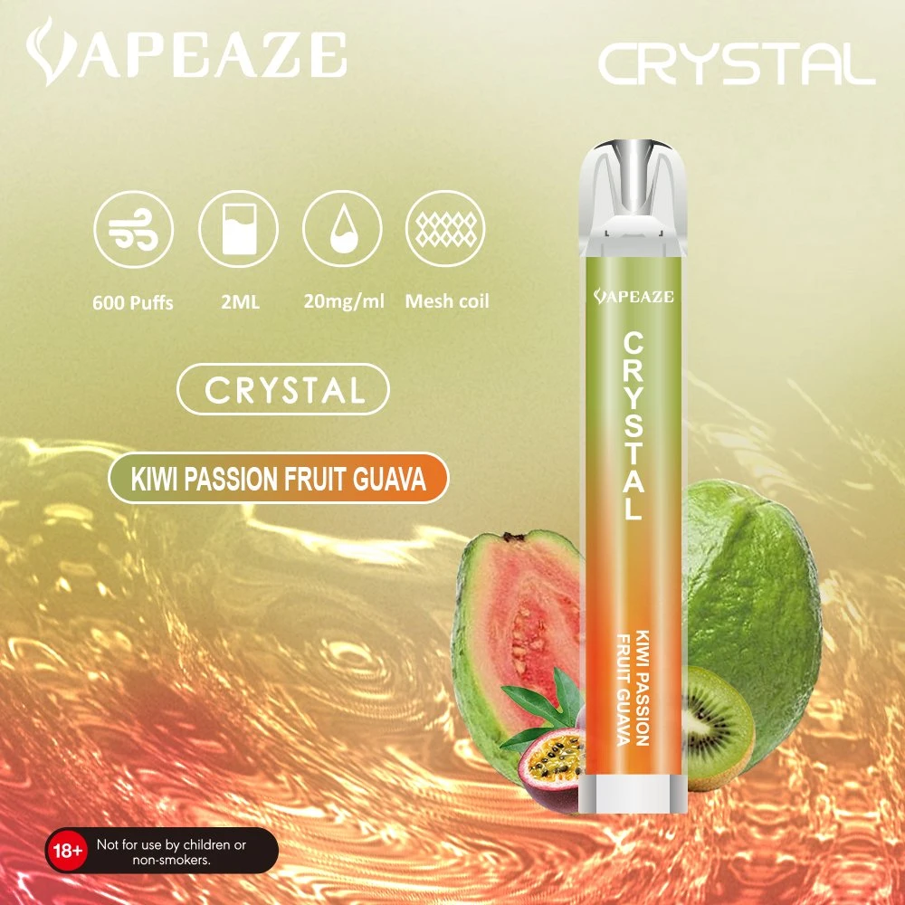 2ml Crystal Bar 600 Puff 0% Nicotine Tpd Certified Disposable Vape"