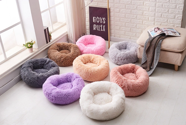 Wholesale/Supplier Custom Luxury Shag Faux Fur Donut Cuddler Pet Dog Bed