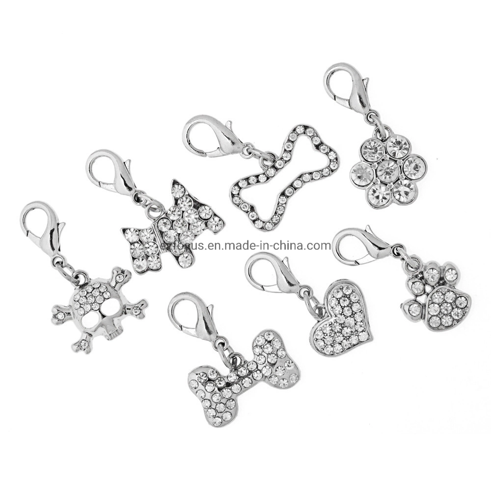 Dog Jewelry Rhinestone Pet Bling Tag Cute Shape Charm Pendant Accessories Wbb16530