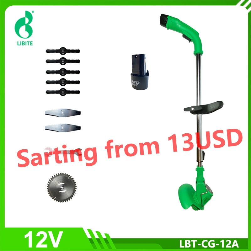 12V Cordless Power Garden Tool Grass Cutter Metal Tct Plastic