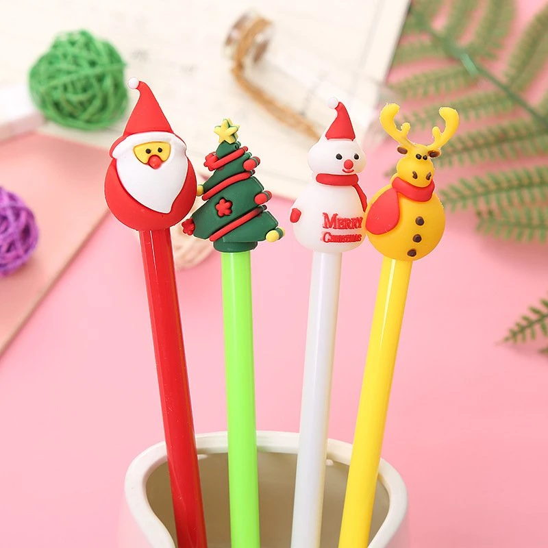 Ten Color 10 Color Press Multi-Color Ballpoint Pen Santa Claus Christmas Tree Festival Supplies Gift Account Wholesale/Supplier