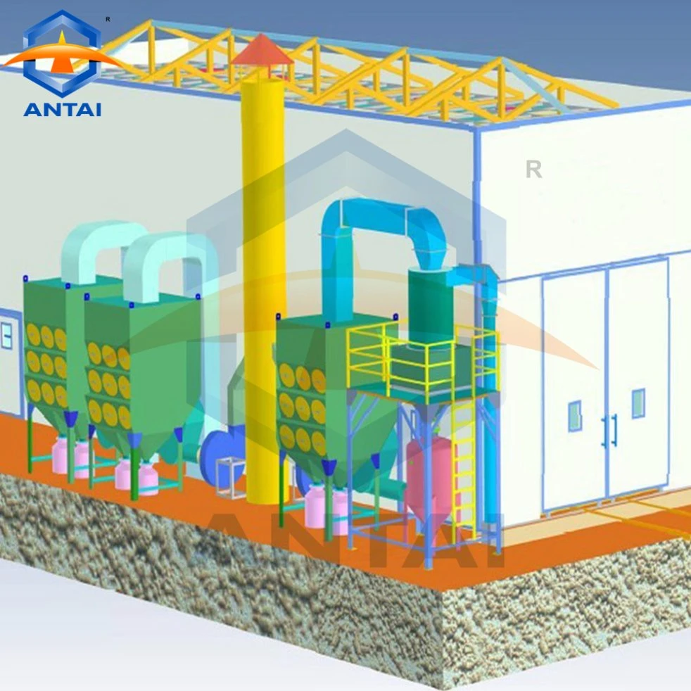 Sand Blasting Room with Complete Recycling and Dust Collecting System