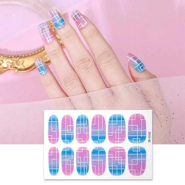 OEM/ODM Verano Nail Stickers PCS Auto-Adhesive Tips Nail Art Design Pegatina Stencil