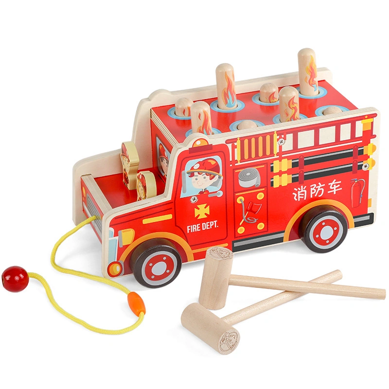 Factory Direct Push Pull de gros de la Chine et le long de mini-voiture jouet de nouveaux produits de petits jouets bon marché pour les enfants Kid Baby éducatifs Jouets en Bois d'apprentissage bricolage intelligent