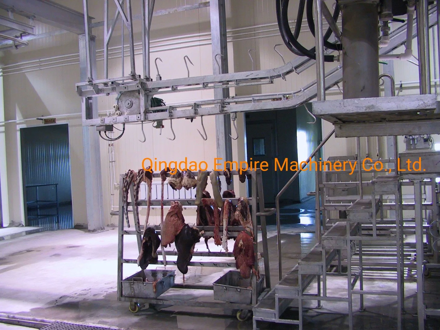 Stainless Steel Viscera Transfer Trolley Abattoir Equipment for Livestock Slaughter Line