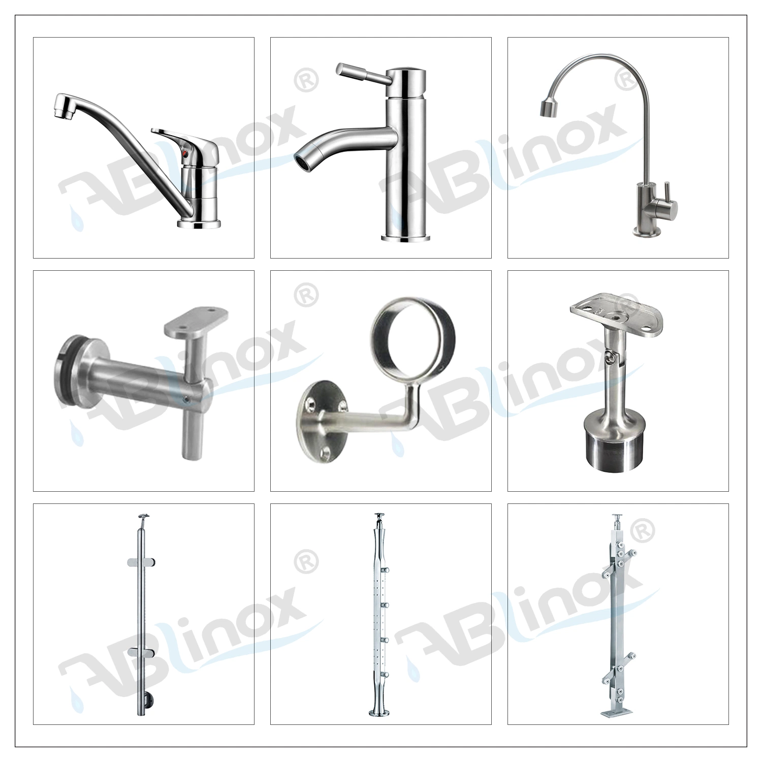 Stainless Steel 304/316 Basin Mixer Cold Hot Faucet Inox Tap Hardware Supermarket