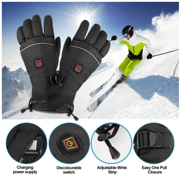 Heated Gloves Two Choices 3.7 V Battery Waterproof Touchscreen Heavy Duty Knuckle Winter Thermal Motorcycle Gloves