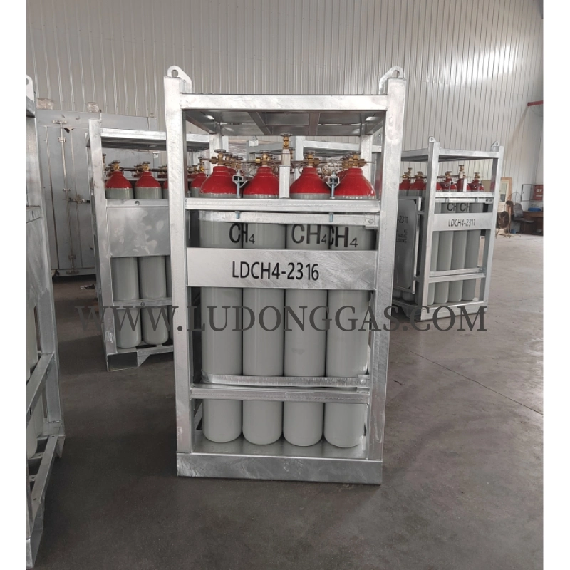 99.999% High Purity CH4 Gas / Methane Gas Filling in 50L Cylinder Quads