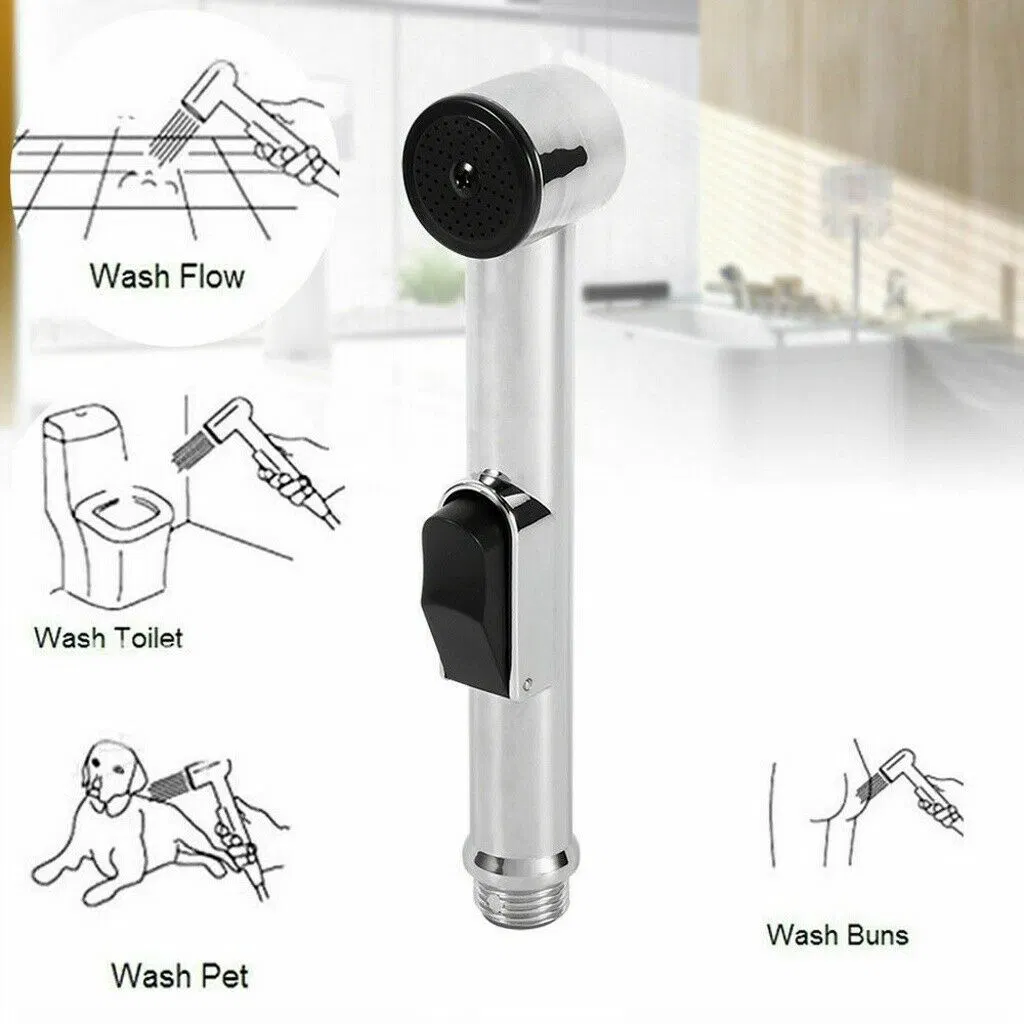 Long Handle Hand Press Shattaf Bidet Spray Multifunction Bidet Spray