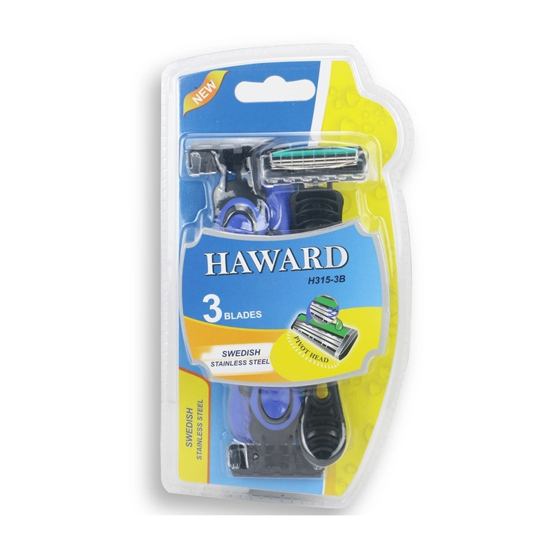 Afeitadora de plástico desechable de alta calidad para hombre con triple cuchilla de afeitado desechable Afeitadora