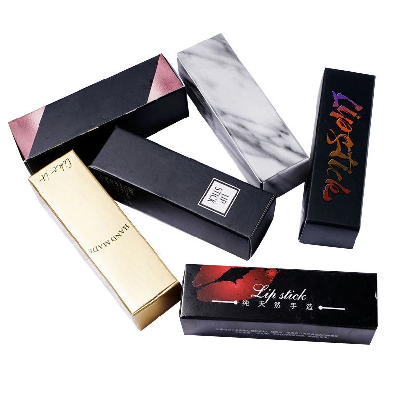 Plegado personalizado Cosmético Lipstick Lip Pomade Lip Gloss Caja de embalaje Papel de arte reciclado Perfume botella Eyelash lápiz Caja de regalo