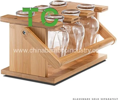 Bamboo Whiskey Glass Holder Bamboo Glassware Drying Rack