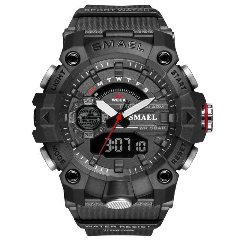 Watch Brand 8040 Top New 50m Waterproof Sports Fashion Wristwatch for Man Digital Dual Display