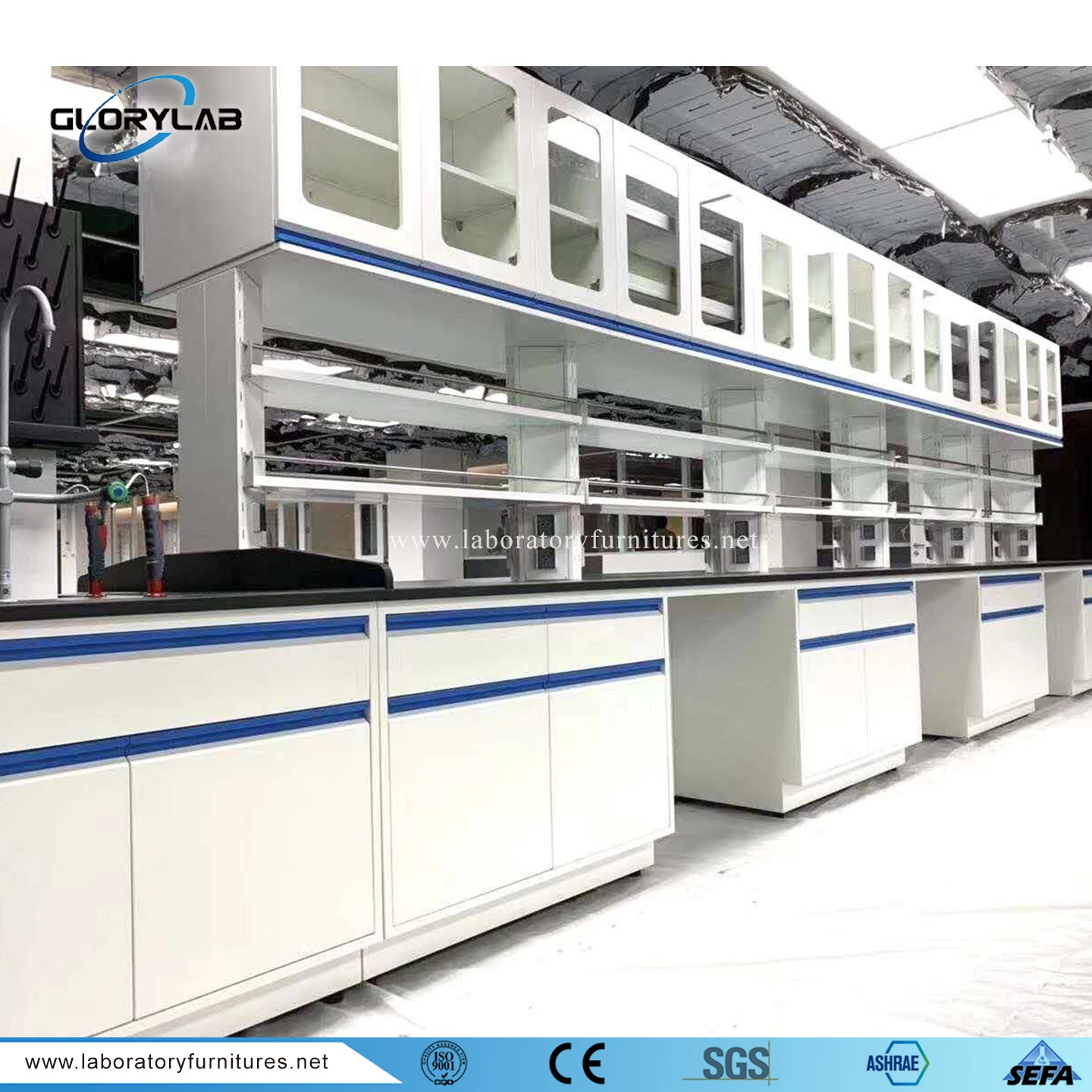 Sefa 8m-2016 Mobilier de laboratoire en acier résistant aux produits chimiques standard dans divers laboratoires.