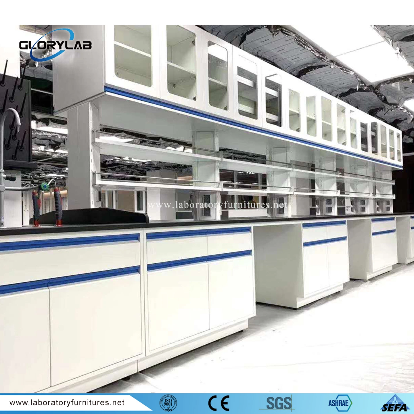 Sefa 8m del 2016 Standard de acero resistente a químicos muebles de laboratorio en diferentes laboratorios.