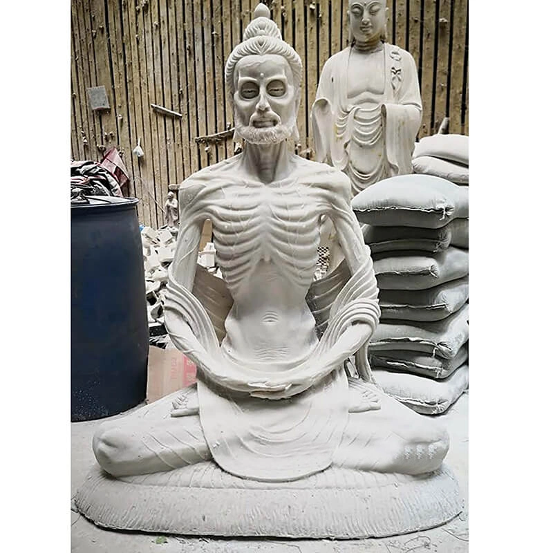 Custom Modern Garden Temple Decoration Large Stone Buddha Statue Hand-Carved Polished White Marble Meditating Buddha Sculpture