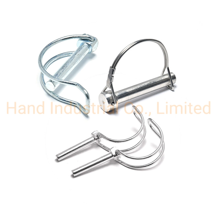 Stainless Steel 304 316 or Carbon Steel Zinc Plated D Shape Round with or Without Ear Hitch Wire Lock Pin