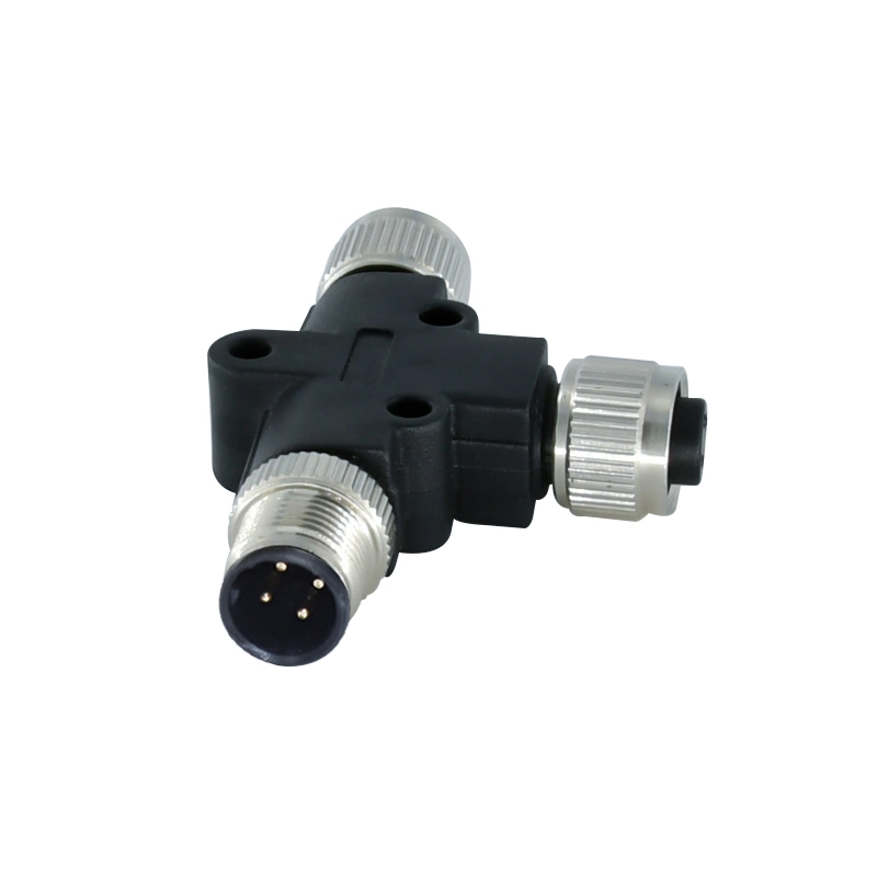 M12 Plastic 1 Male to 2 Female 5pin T Terminal Connector