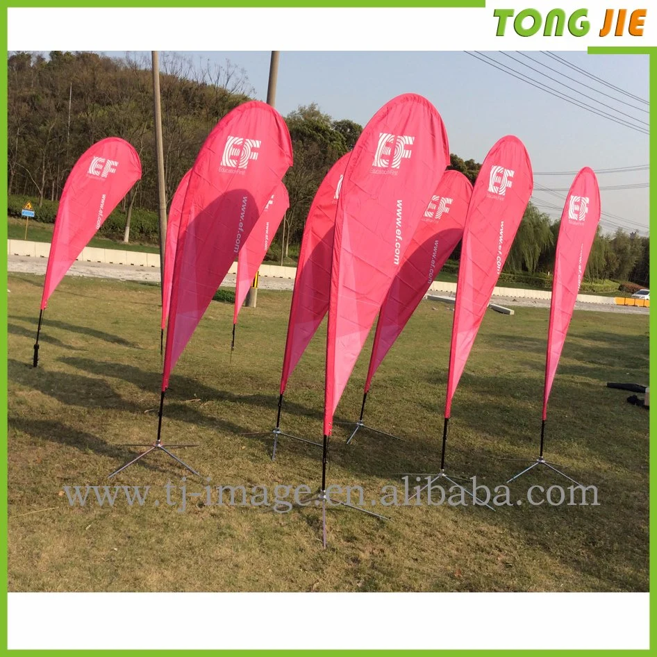 Están ajustadas Polo de fibra de vidrio en forma de lágrima de plumas de la playa de bandera volador