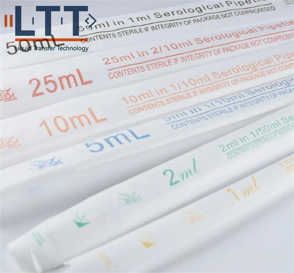 ISO Certificated Disposable Serological Pipette 1ml 2ml 5ml 10ml 15ml 25ml 50ml Liquid Handling Pipette