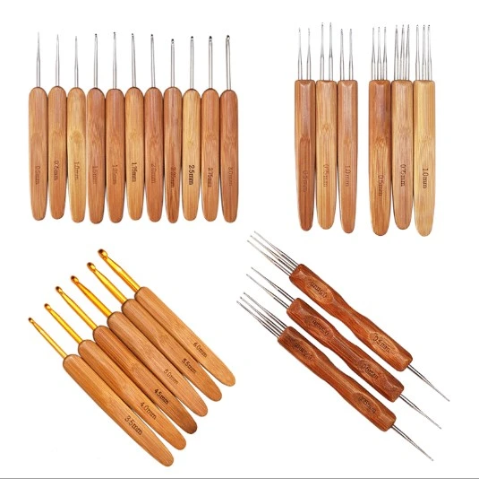 Wholesale/Supplier 1.25mm Bamboo Handle Crochet Tool Used for Hair Metal Head Crochet Hook